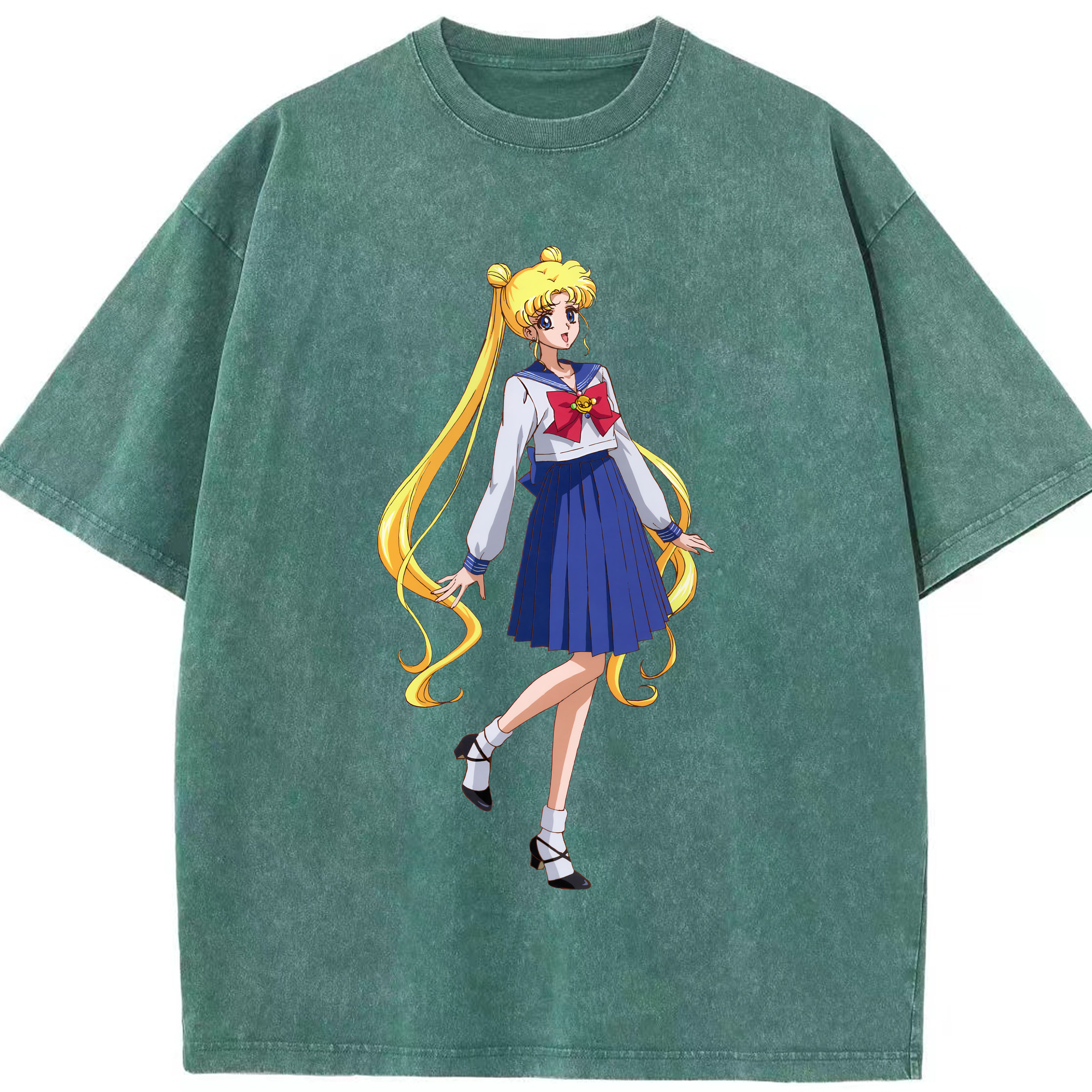 （画像用） 美少女戦士セーラームーン 愛野 美奈子 あいの みなこ Sailor Moon Aino Minako 綿100% ヴィンテージ風 半袖Tシャツ（フロントプリント）